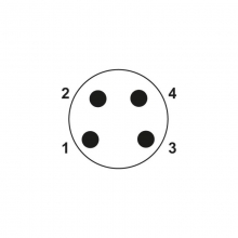 PCB Connector, Single Wires, A Code - M8 4pins A code male straight front panel mount connector, unshielded, single wires
